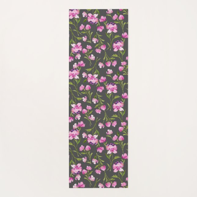 Tapis De Yoga Aquarelle réversible Flores Yoga Mat (Dos)