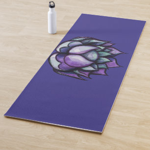 Tapis De Yoga Aquarelle violette Lotus