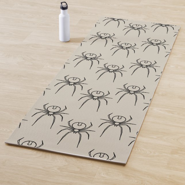 Tapis De Yoga Araignée - Bone White et Bat Black (En situation)