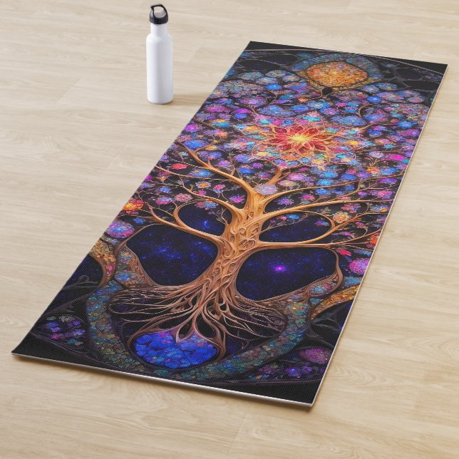 Tapis De Yoga Arbre Céleste Cosmique De Vie (En situation)