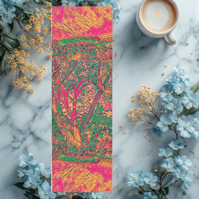 Tapis De Yoga Arbre de vie moderne Art Abstrait apaisant apaisan (Modern Tree of Life Abstract Art Soothing Calming Yoga Mat)