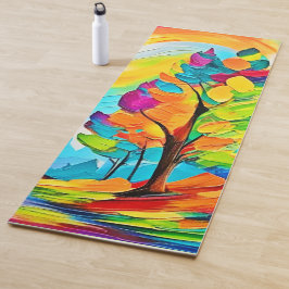 Tapis De Yoga Arbres arc-en-ciel : Forêt vive