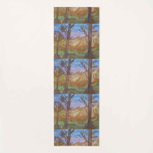 Tapis De Yoga Arbres au coucher du soleil (Devant)
