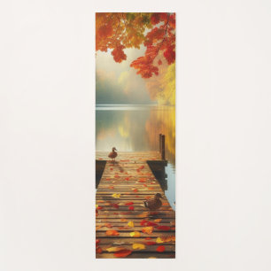 Tapis De Yoga Arbres d'automne & lac avec canards