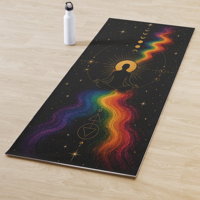 Tapis de Yoga Arc-en-Ciel Chakras Fière (En situation)