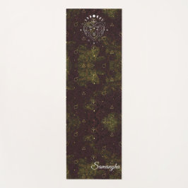Tapis De Yoga Aries Zodiac Personnalisé Purple Gold Oriental