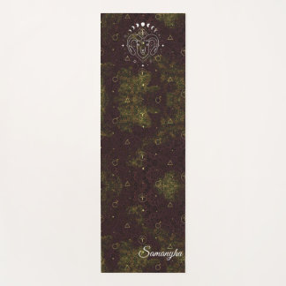 Tapis De Yoga Aries Zodiac Personnalisé Purple Gold Oriental