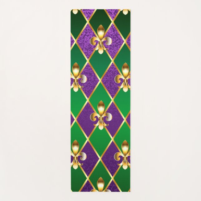 Tapis De Yoga Arrière - plan de bijoux Mardi Gras (Devant)