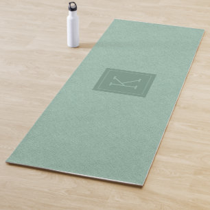 Tapis De Yoga Arrière - plan de texture de faux-lin vert menthe
