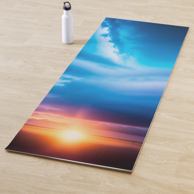 Tapis de yoga arrière - plan du lever du soleil (En situation)
