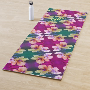 Tapis De Yoga Art Abstrait Jaune Personnalisé