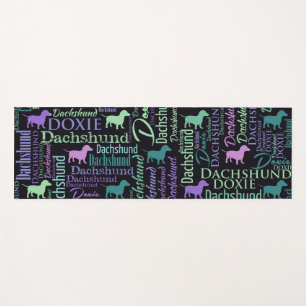 Tapis De Yoga Art de mot de teckel