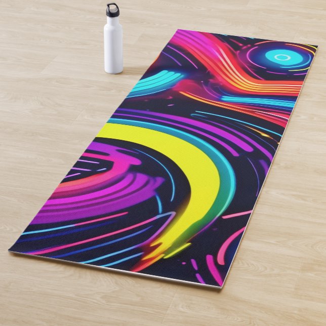 Tapis De Yoga Art de paysage onirique néon (En situation)