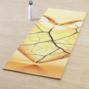 Tapis De Yoga Art du cœur doré fissuré