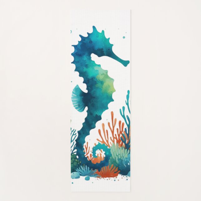 Tapis De Yoga art marin/de plage/côtier hippique (Devant)