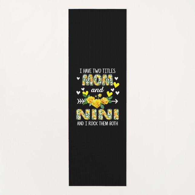 Tapis De Yoga Art Mère | Mère Et Nini Anniversaire Floral (Devant)