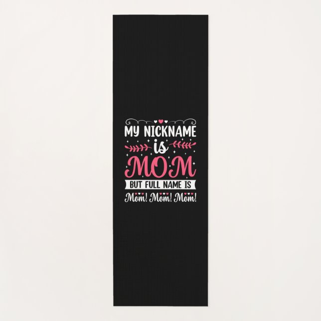 Tapis De Yoga Art Mère | Mon pseudo est Maman Anniversaire (Devant)