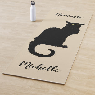 Tapis De Yoga Art Nouveau vintage, Ce Soir Conversation Noir Cha