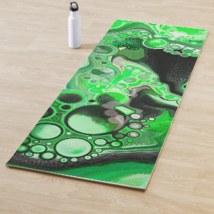 Tapis De Yoga Art numérique vert en marbre fluide
