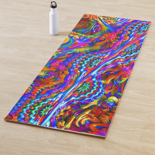 Tapis De Yoga Art psychédélique superbe de fractale (En situation)