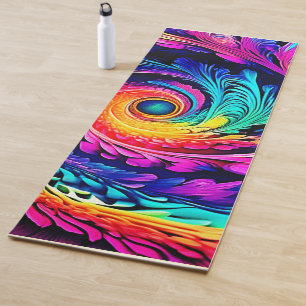 Tapis De Yoga Art Spiral Psychédélique Coloré