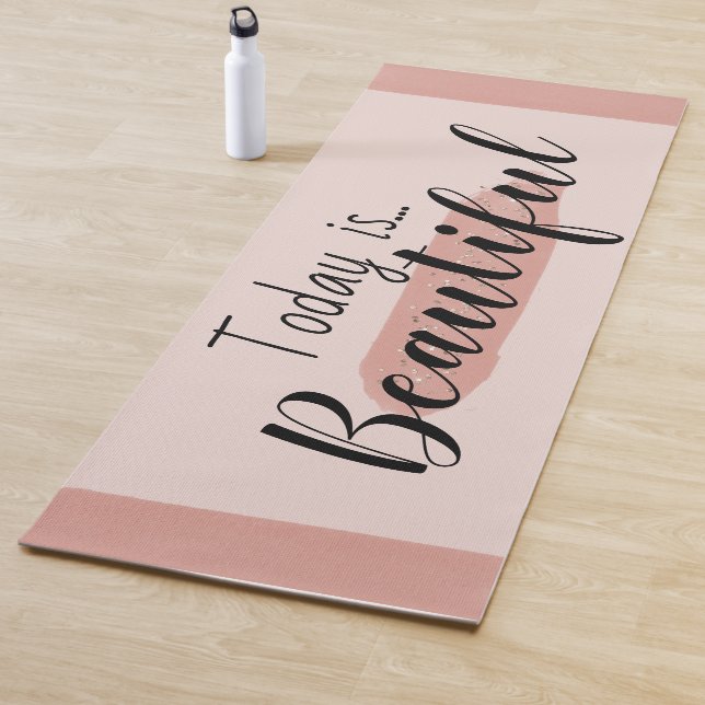 Tapis De Yoga Aujourd'Hui Est Belle Inspiration Pink Yoga Mat (En situation)