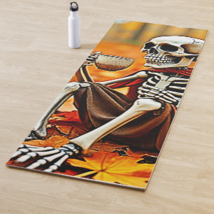 Tapis De Yoga Automne Skeleton Café Break Design