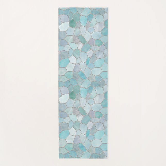 Tapis De Yoga Azur Verdigris Mosaic (Devant)