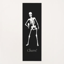 Tapis De Yoga Bachelorette gothique noir et blanc squelette