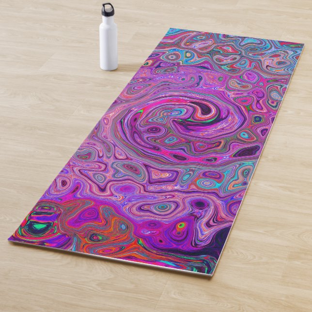 Tapis De Yoga Balayage Abstrait violet, bleu et rouge (En situation)