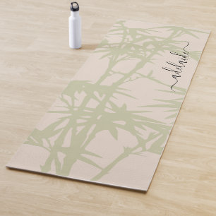 Tapis De Yoga Bambou botanique Feuillage Bali Monogramme Yoga Ma