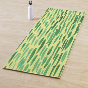 Tapis De Yoga Bambou Motif Tiki Vibe Grandes Vertes