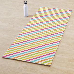 Tapis De Yoga Bandes diagonales de couleurs vives