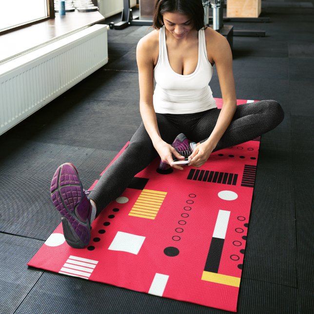 Tapis De Yoga Bandes géométriques Polka (Créateur téléchargé)