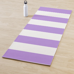 Tapis De Yoga Bandes pourpres, Blancs, Motif rayé