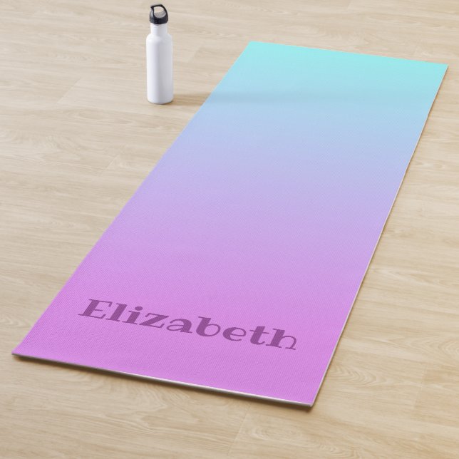 Tapis De Yoga Beau bleu et Lavender Ombre (En situation)