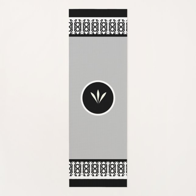 Tapis De Yoga Beau Motif noir & blanc (Devant)