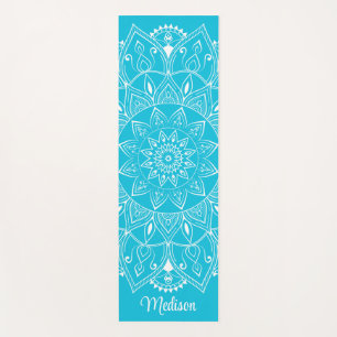 Tapis De Yoga Beau nom bleu Mandala