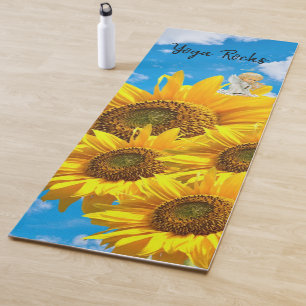 Tapis de Yoga Bébé Ange Tournesol Floral