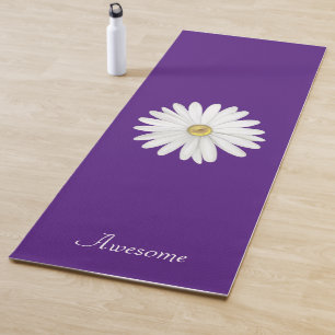 Tapis De Yoga Belle fleur de marguerite sur pourpre royal