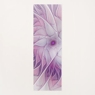 Tapis De Yoga Belle Fleur rose moderne Fractal Art Abstrait