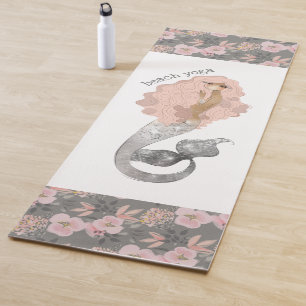 Tapis De Yoga Belle Sirène Plage Florale Yoga