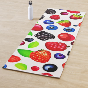 Tapis De Yoga Berry Burst : Motif de fruits