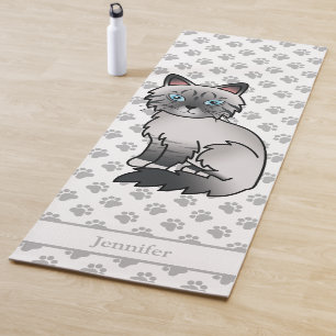 Tapis De Yoga Birman / Ragdoll Tabby Point aux pattes & nom