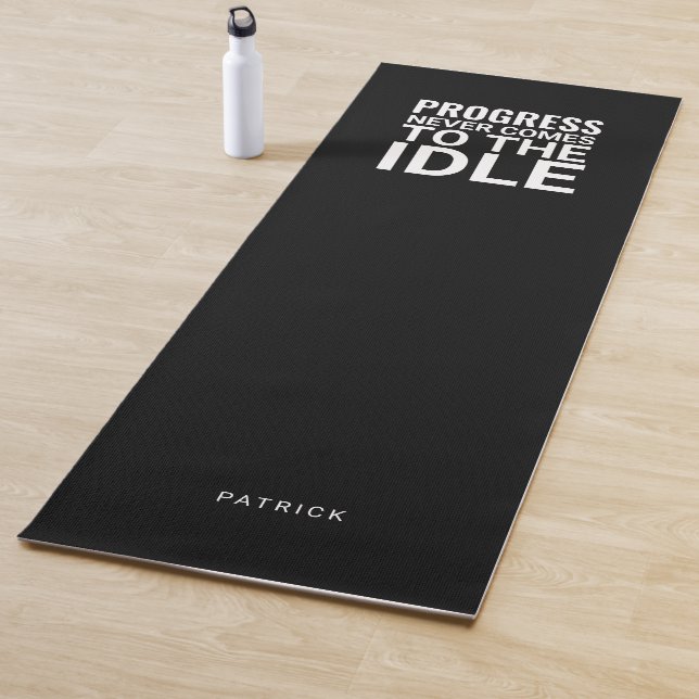 Tapis De Yoga Black and White Personalized Fitness Inspiration (En situation)