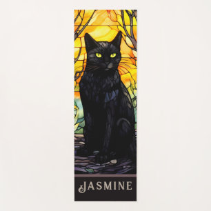 Tapis De Yoga Black Cat Vitrail jaune