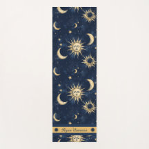 Bleu et or personnalisable Sun et Crescent Moon