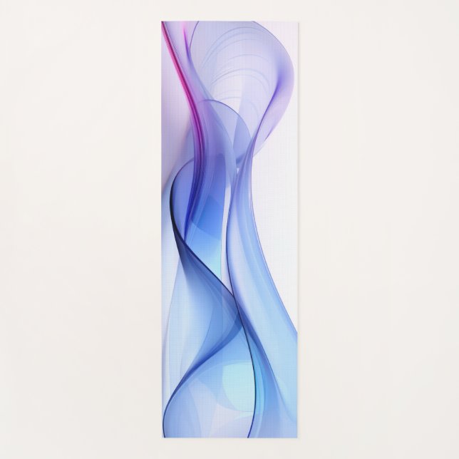 Tapis De Yoga Bleu transparent et formes lavande (Devant)