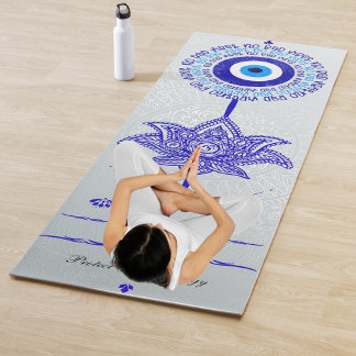 Tapis De Yoga Blue Eye Pas De Mauvaises Vibes Mandala Motifs
