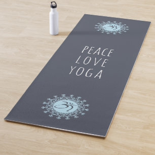 Tapis De Yoga Blue Om & Mandala Peace Love Yoga